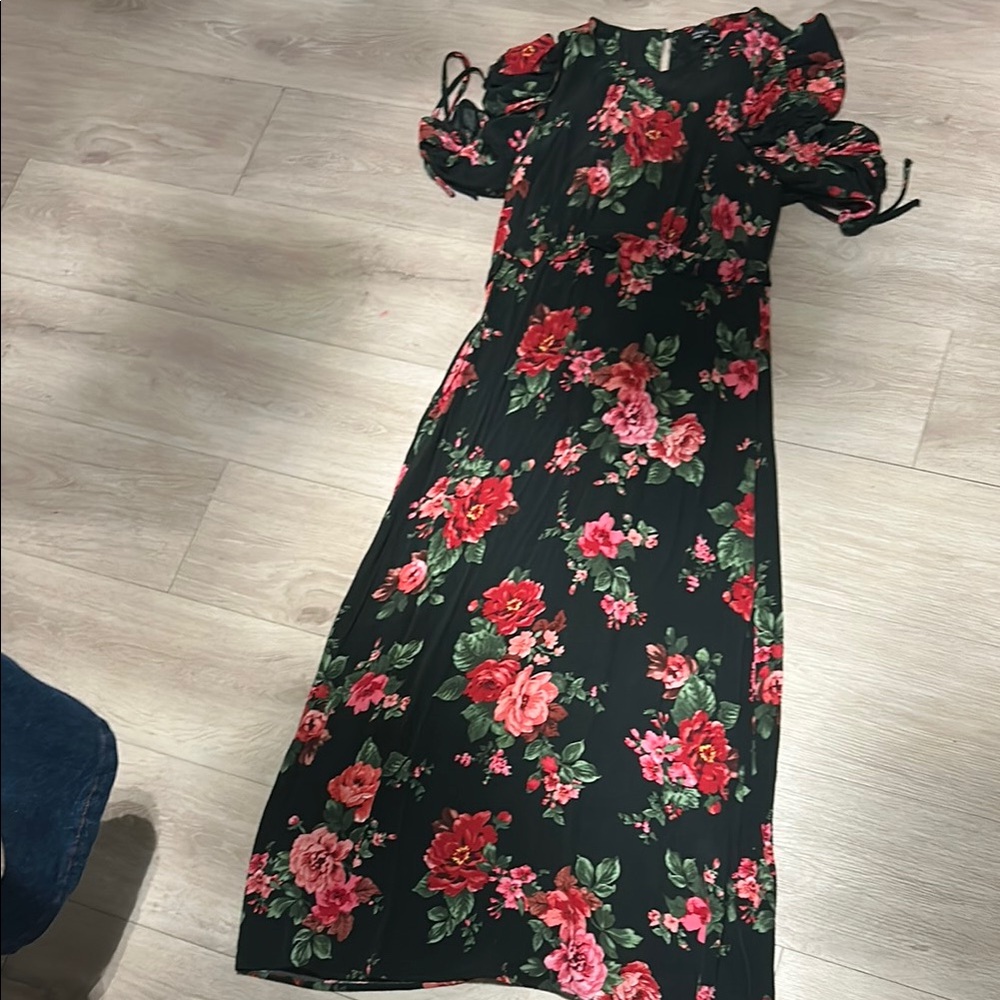 Floral Black Dress